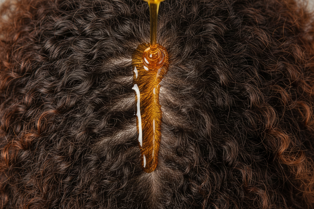 make it look like its being parted inside of the hair