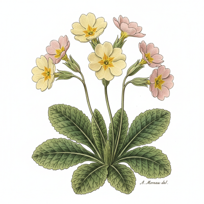 Evening Primrose botanical illustration